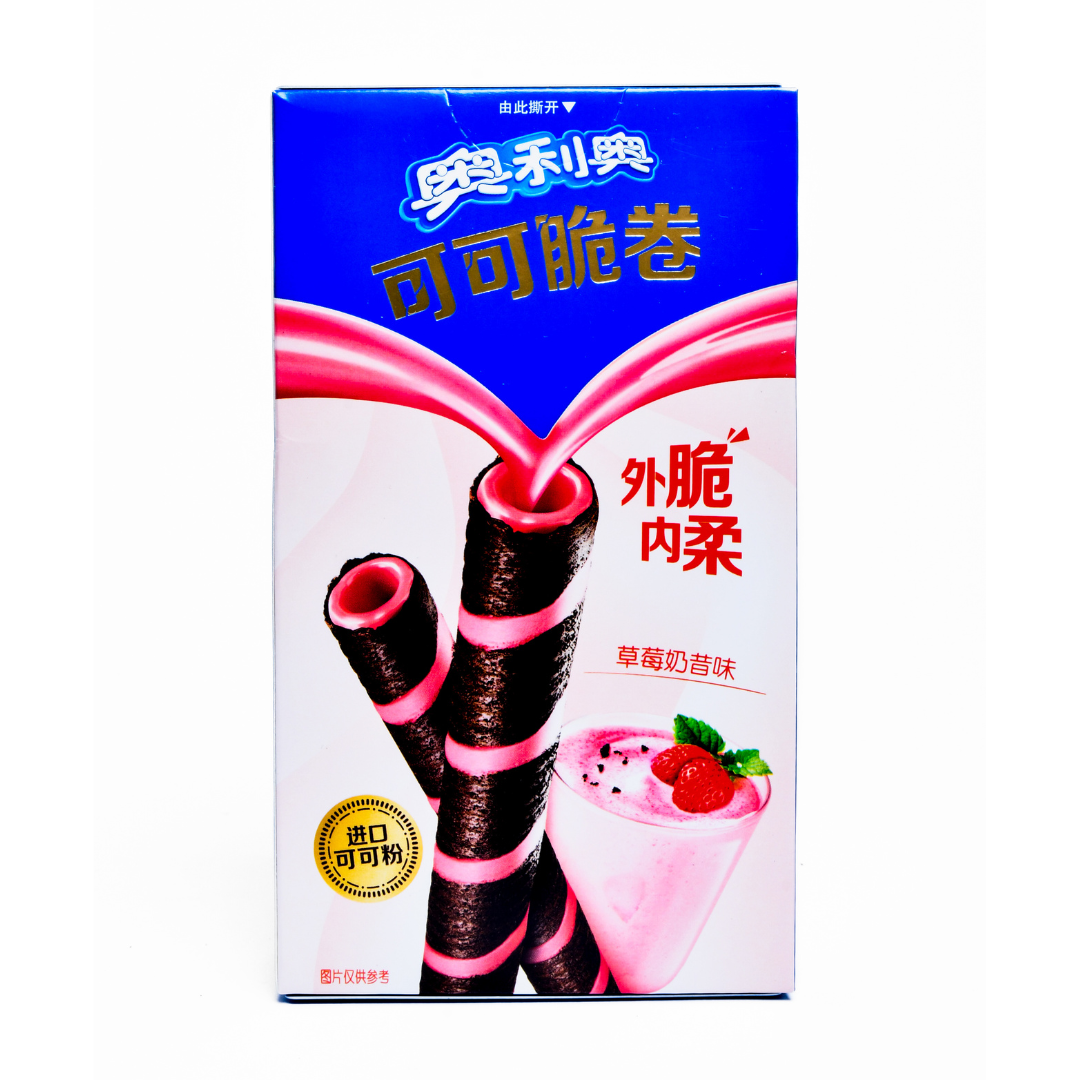 Oreo Strawberry Wafer Rolls
