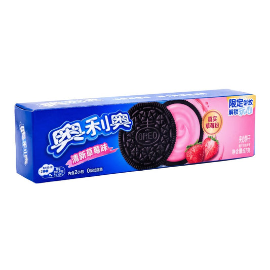 OREO Strawberry Cream Sandwich Cookies 97g | CHINA